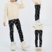 【3Y-12Y】Girls Stylish Leopard And Flowers And Cartoon Print Thickened Fleece Leggings