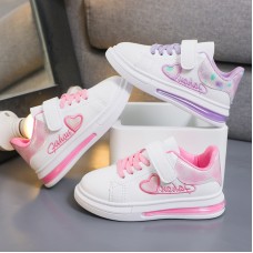 Girl Casual Sports Letter Heart Embroidered Soft Sole Sports Shoes