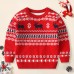 【2Y-8Y】Unisex Christmas Keep Warm Elk Snowflake Jacquard Colorblock Round Neck Sweater